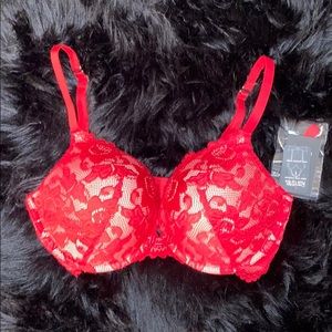 Fredericks Red color lace JESSICA push up bra
